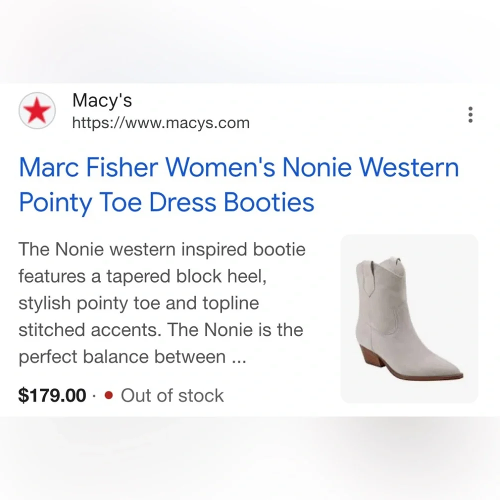 Marc Fisher Light Tan Western Ankle Boots - Picture 8 of 8